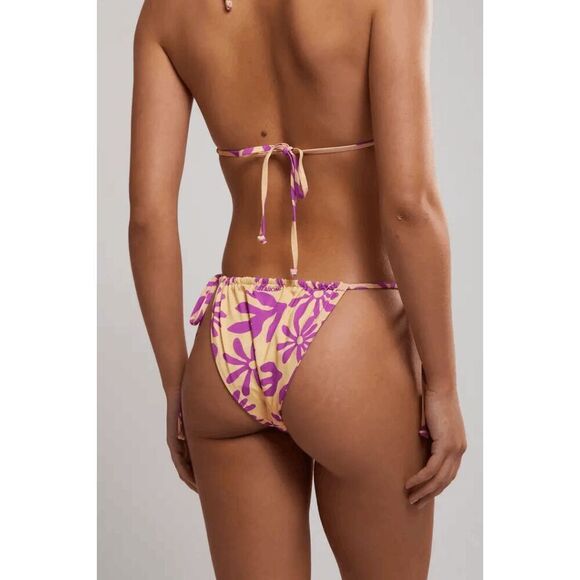 Billabong Yellow Purple Deep Sea Daisy Reversible Bells Skimpy Bikini Bottom S N - Picture 11 of 12